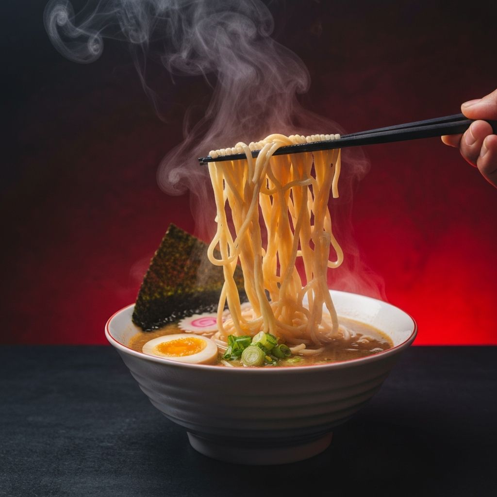 A steaming bowl of Oni Ramen